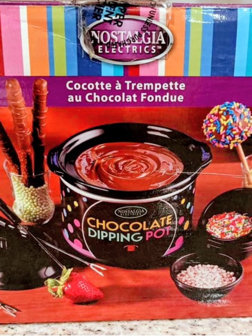 Black Chocolate Dipping Pot. New in sealed box